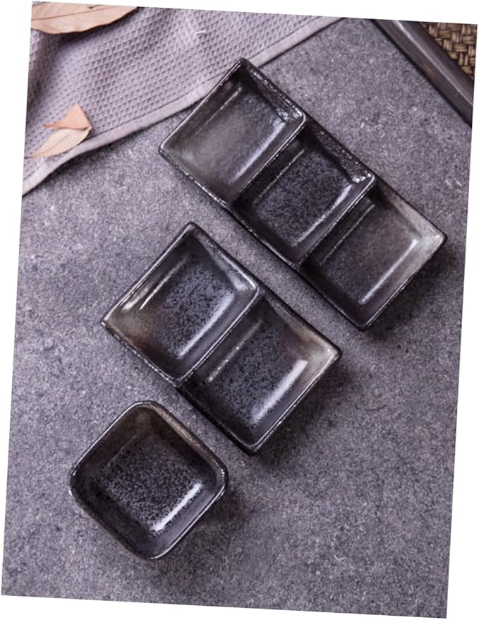 ABOOFAN 2pcs Ceramic Seasoning Dishes Snack Plates Sauce Bowls for Appetizers Fruits Nuts and Condiments