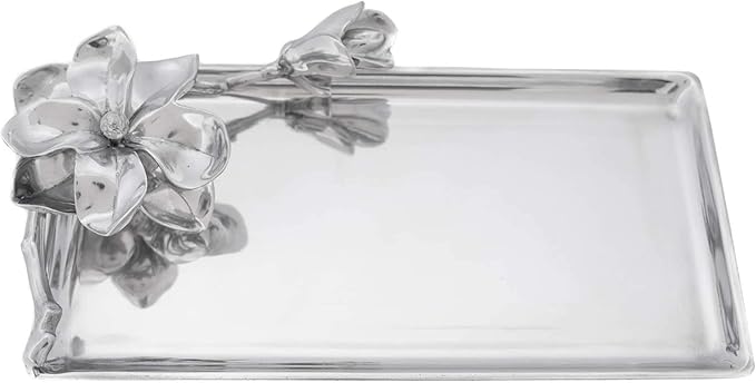 Arthur Court Designs Aluminum Magnolia Serving Food Tray 12 inch x 6 inch