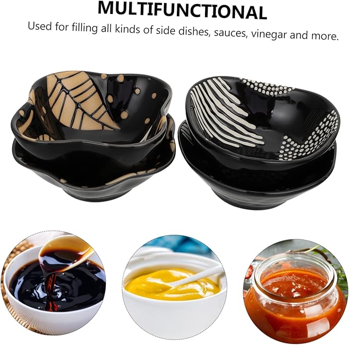 LIFKOME 4pcs Ceramic Plates Fruit Plate Charcuterie Appetizer Dish Seasoning Dishes