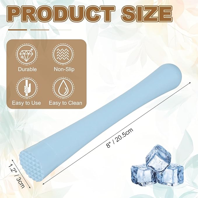uxcell Cocktail Muddler, 8 Inch PP Drink Muddler Bar Accessories Tools Ice Crusher for Home Party Cocktail Fruit Drinks, Blue (Thick)
