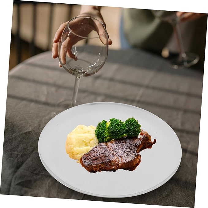 PRETYZOOM Stainless Steel Plate Versatile Serving Tray Round Food Serving Plate Catering Trays
