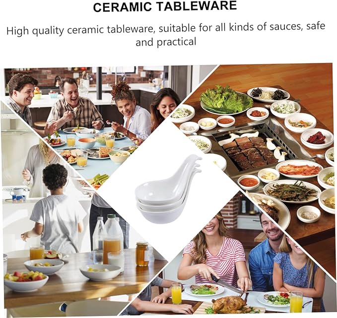 3Pcs Ceramic Appetizer Plates with Caviar Spoon Black Truffle Goose Liver Dipping Dish Stylish Seasoning Dish for Sauces Condiments for Modern Dining