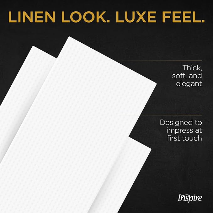 Dinner Napkins Elegant Guest Towels Disposable Bathroom With a Linen Feel for Fine Dining, Bathroom, and Washing Station, Bulk Value (200 Count) | by Inspire