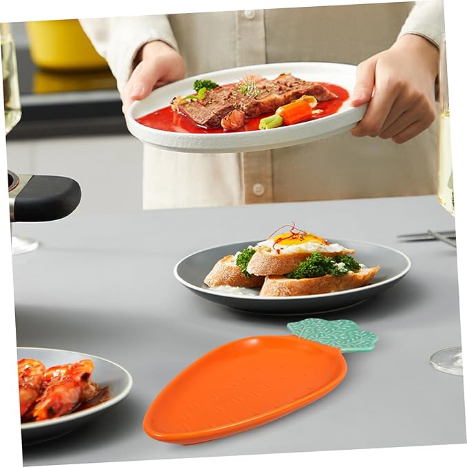 Carrot Shape Sauce Bowl Ceramic Dipping Bowl Plate for Appetizers Sushi Snacks