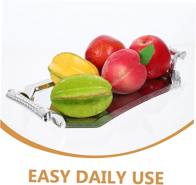 ABOOFAN Stainless Steel Dinner Plate Elegant Serving Tray Handles for Entertaining