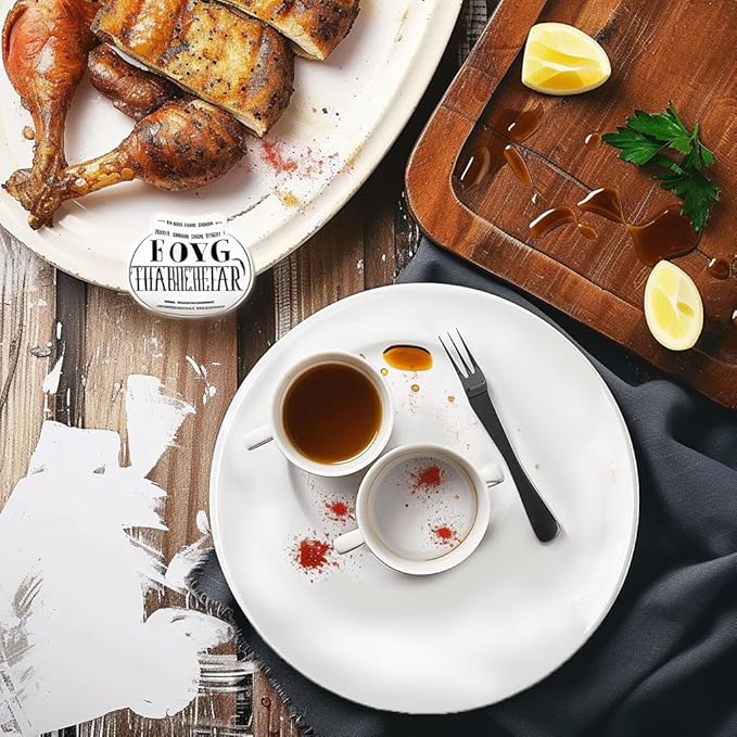 Amazon 6-Piece 8.5" White Dinner Plates Lightweight Round Plates, Simply Dessert Plate, Triple Layer Glass and Chip Resistant, for Microwave and Dishwasher Safe Scratch Resistant, Winter Frost White