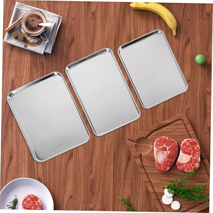 Stainless Serving Trays Rectangular Baking Trays Sizzling Platter for Catering