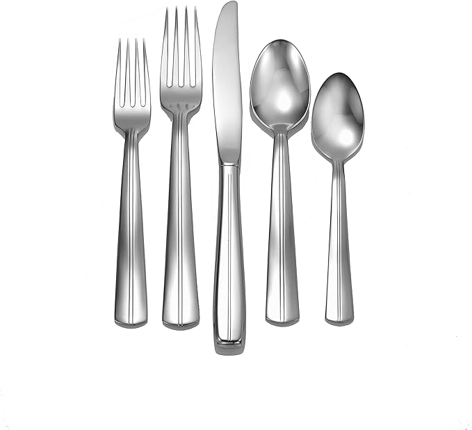Liberty Tabletop Cedarcrest 45-piece 18/10 Flatware Set Service for 8, Includes Serving Pieces Made in USA
