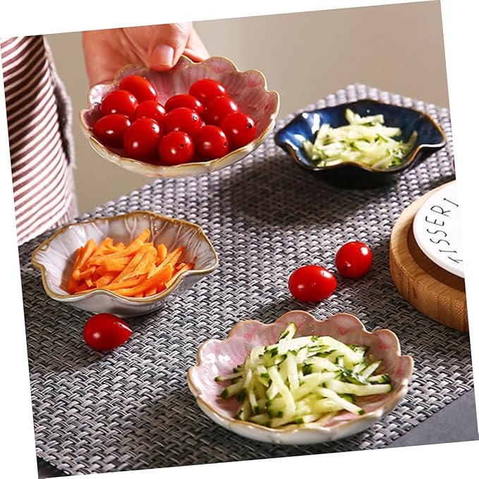 LIFKOME 2Pcs Vintage Sauce Dish Use Appetizer Plates for Dipping Seasoning and Serving for Restaurants and Catering Lightweight
