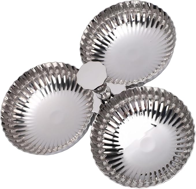Zerodis 304 Stainless Steel Serving Plate Serving Trays 1 Silver Mirror Reusable Dessert Tray Fruit Bowl Snack Candy Plate Nut Server Platter for Home Kitchen Party 304 Stainless