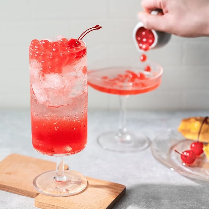 Tea Zone [1 Pound] Cherry Popping Pearls, Bursting Pearls for Teas, Shakes, Smoothies, Dessert Toppings