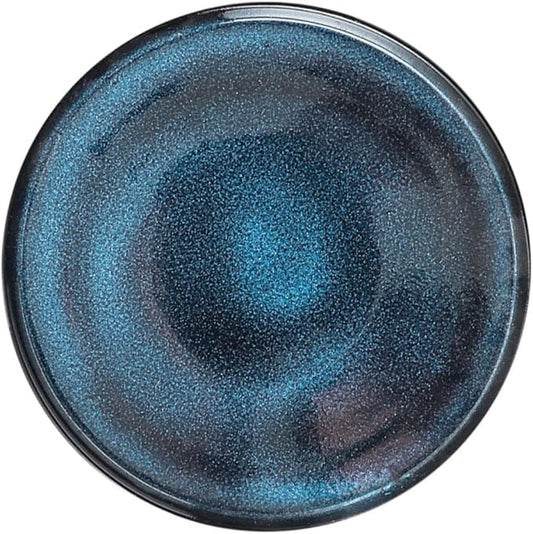 Ciieeo Blue Ceramic Plate Round Edged Western Food Dish for Steak 10-Inch Food Serving Tableware Restaurant Quality for Dinner Parties and Special Occasions