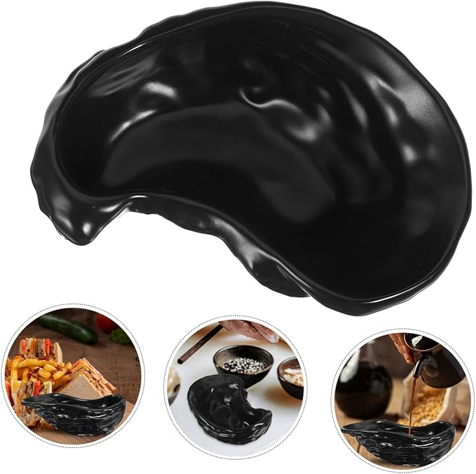 Cabilock Ceramic Oyster Shell Plate for Serving Sushi Desserts Appetizers Multifunctional Food Plate for Home Restaurant Use