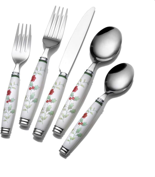 Pfaltzgraff Winterberry Plastic Handled 20-Piece Flatware Set