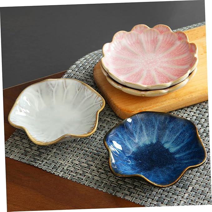 LIFKOME 2Pcs Vintage Sauce Dish Use Appetizer Plates for Dipping Seasoning and Serving for Restaurants and Catering Lightweight