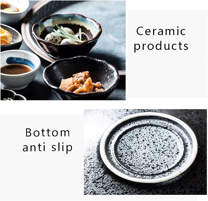 WaLdor Seasoning Dishes 4.1inch Ceramic Sauce Dish Soy Sauce Dipping Bowls Appetizer Plates Japanese Style Dinnerware Set for Sushi Sauce Tomato Sauce Salad Sauce BBQ Ceramic Sauce Dish (Color : C)