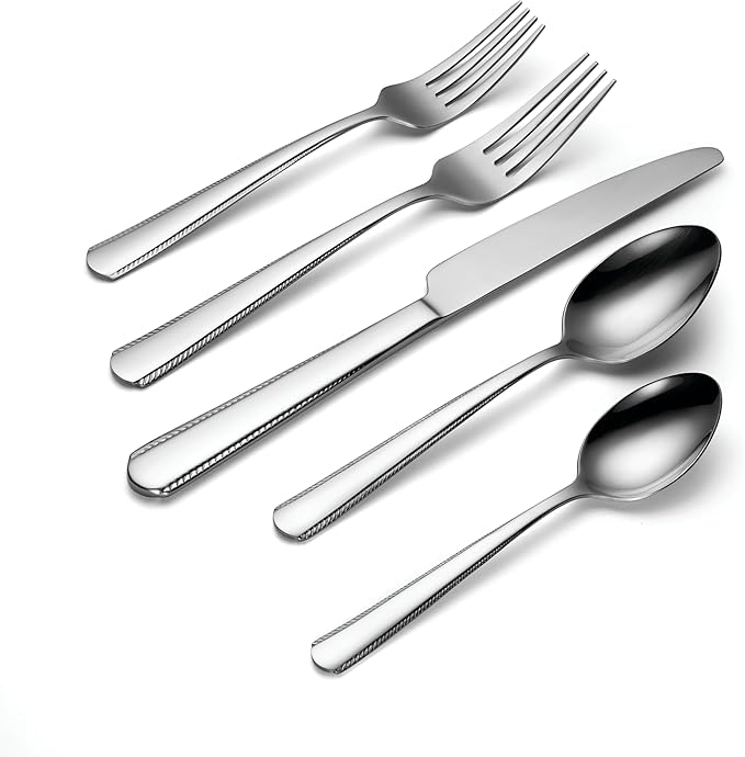 Oneida Gable 42 Piece Everyday Flatware Set, Service for 8, 18/0 Stainless Steel