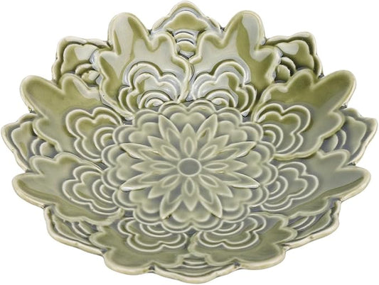 GLOGLOW Decorative Dish Vintage Japanese Snack Plate Ceramic Small Appetizer Plate for Nuts Fruits Sushi Condiments Desserts Tea Tray with Elegant Retro Design