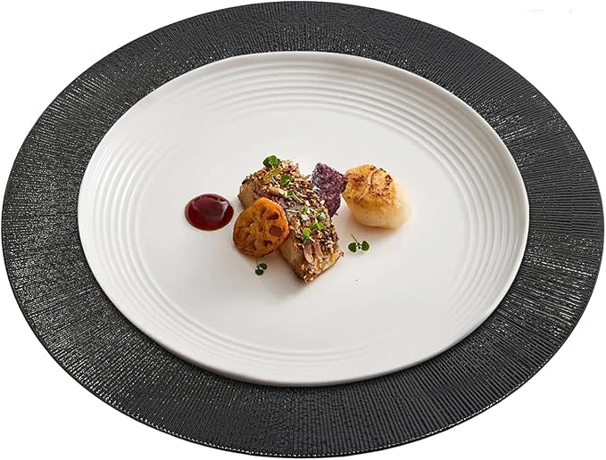 Black Plastic Charger Plates Set of 100, 13” Reusable Party Chargers for Dinner Plates, Elegant Round Service Plate Chargers Bulk Decorative for Wedding, Catering Table Decor