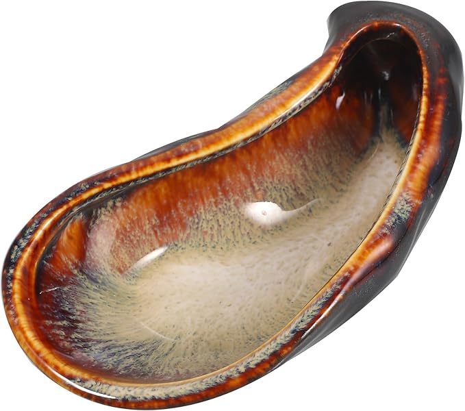 BESPORTBLE Ceramic Oyster Dish Vintage Style Food Plate for Appetizers and Seafood Serving Food-safe Sturdy Tableware with Unique Shape for Buffets and Restaurants Elegant Small Ceramic Dish