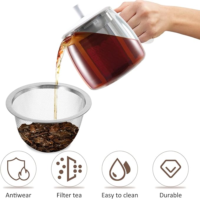 8pcs Stainless Steel Tea Infuser Filter Mesh Strainer for Loose Leaf Tea Herbs and Spices Diameter x Height for Home Brewing