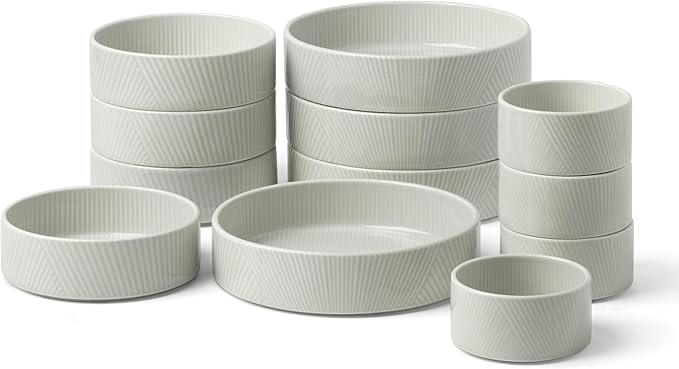 Lenox 898017 Modulus 12-Piece Bowl Set, Vapor