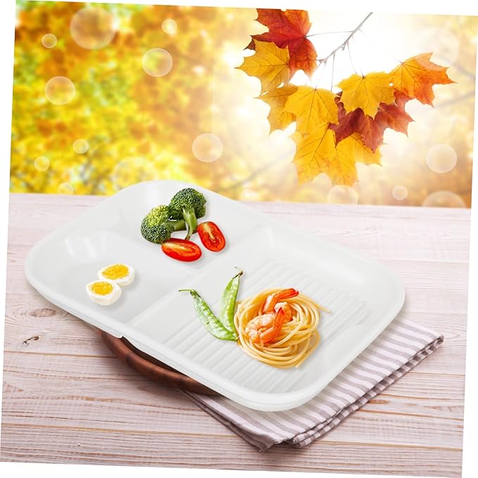 Divided Plate for Breakfast Divided Plate Ceramic Snack Tray Lid School Breakfast Trays