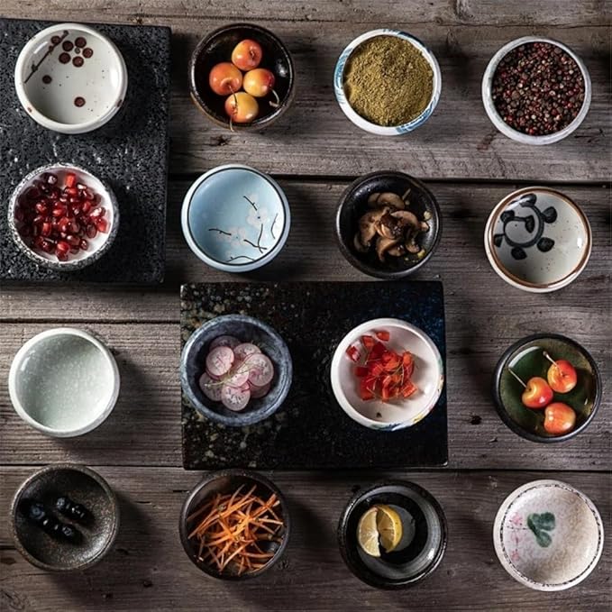 Appetizer Plates Ceramic Dipping Bowls, Soy Sauce Dipping Bowls, Side Seasoning Dish for Sauce Side Dish for Condiment(White)