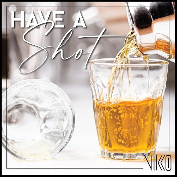 Vikko 3.75 Ounce Shot Glasses, Set of 12 Small Liquor and Spirit Glasses, Durable Tequila Bar Glasses For Alcohol and Espresso Shots, 12 Piece Large Shooter Glass Set