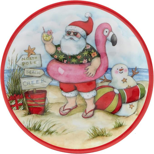 Certified International Santa's Wish Melamine Luncheon/Canape Plates, Set of 6