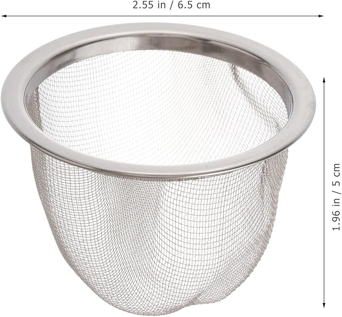 Tofficu Stainless Steel Tea Filter 2.55 Inch Metal Strainer Basket for Loose Leaf Tea Brewing and Teapot Filter Replacement