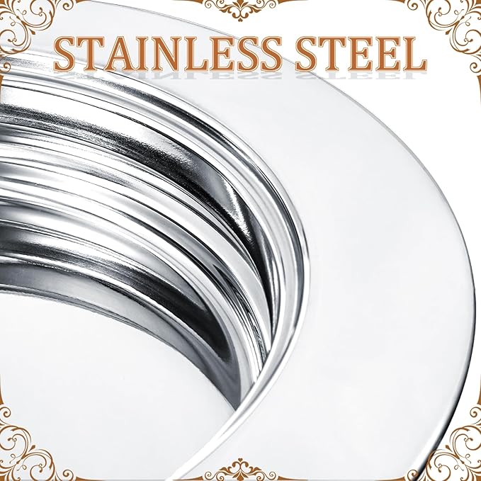 Bekith 2 Pack Communion Plates for Church, Communion Ware Stainless Steel Bread Tray, Church Supplies Set, Silver