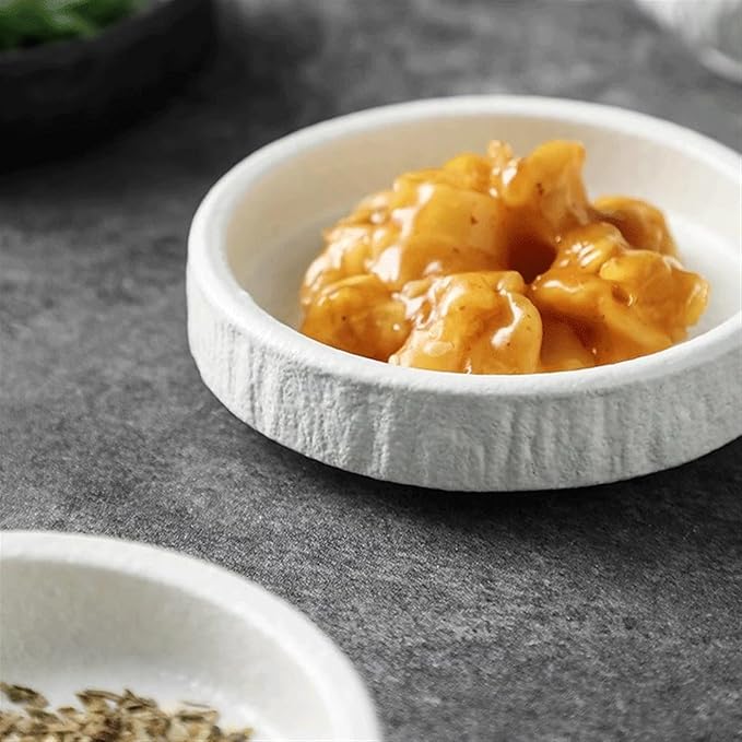 Salad plate Ceramic Dip Bowls Set of 4 Round Soy Sauce Bowls 3.5inch Small Sauce Dishes for Snack Sushi BBQ Side Dishes Appetizer and More Plastic plate (Color : Brass)