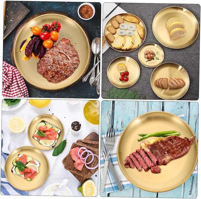 NOLITOY 2pcs Stainless Steel Serving Trays Multifunctional Appetizer Plates for Entertaining Decorative Jewelry Dishes for Home Decor Finish