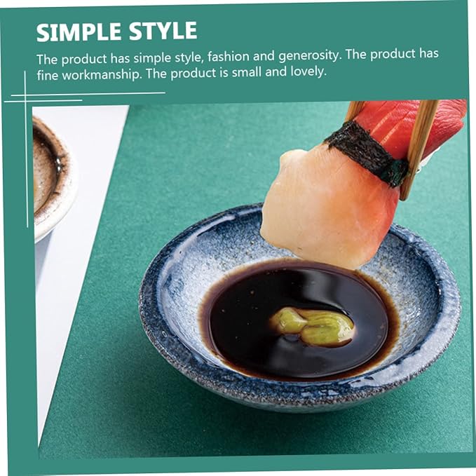 5Pcs Ceramic Dipping Sauce Bowls Set Assorted Seasoning Dishes for Appetizers Sturdy Porcelain Plates for Ketchup BBQ and Condiments