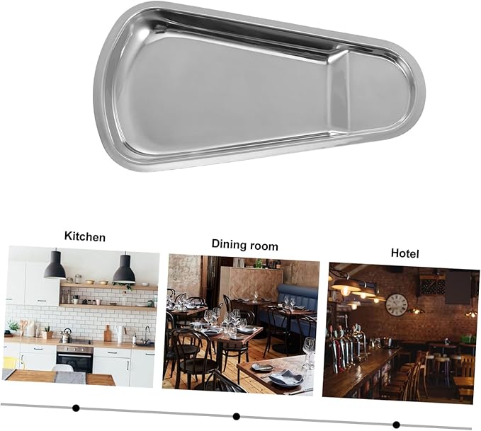 Homoyoyo 1Pc Stainless Steel Multi Functional Serving Tray Buffet Plate for Snacks Dishes Food Dish with