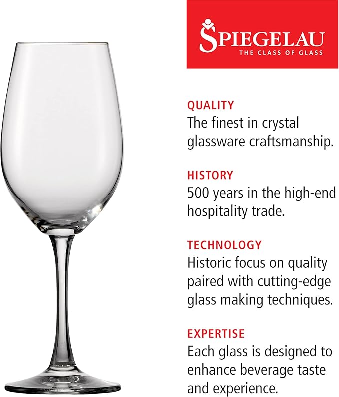 Spiegelau Wine Lovers White Wine Glasses Gift Set, Stylish Crystal Drinking Glasses, Elegant Stemmed Glassware for Home Bar, Wedding Gifts, Birthday Gifts, Hosting Essentials, 12 oz, Set of 4