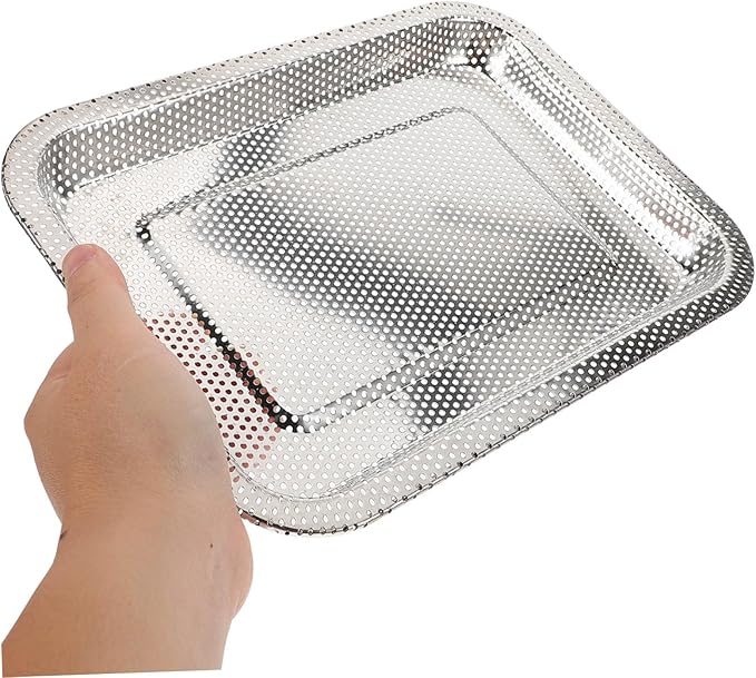 Stainless Steel Drain Tray Steaming Dish Fine Mesh Tea Tray Japanese Style for Air Fryer Replacement Parts Efficient Water Drainage