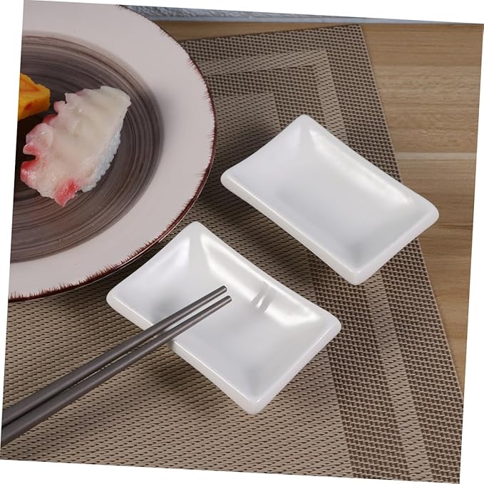 2pcs Ceramic Snack Plate Condiment Appetizer Serving Tray Sauce Dishes