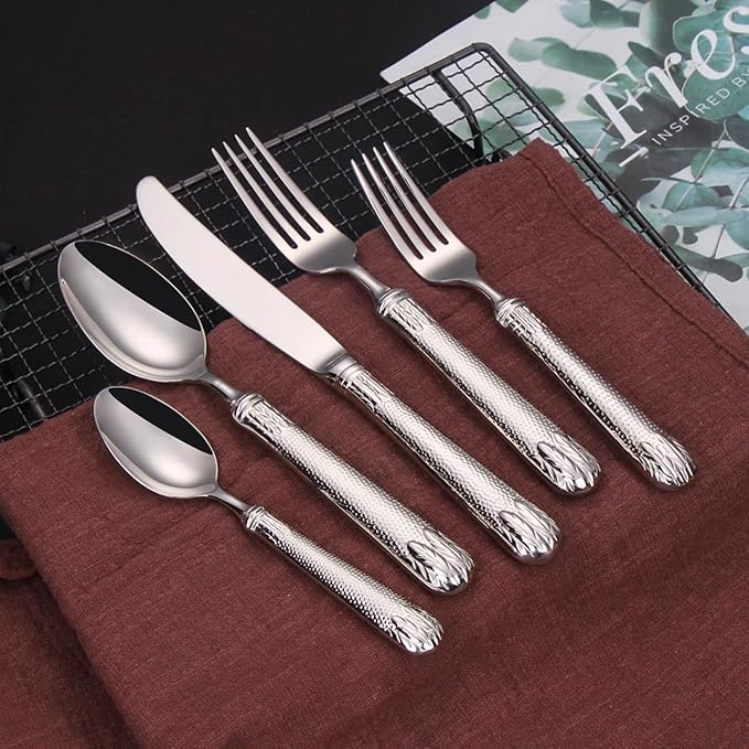 20-Piece Silverware Set, Premium 18/10 Stainless Steel Flatware Set for 4, Mirror Polished Cutlery, Dishwasher Safe Modern Tableware