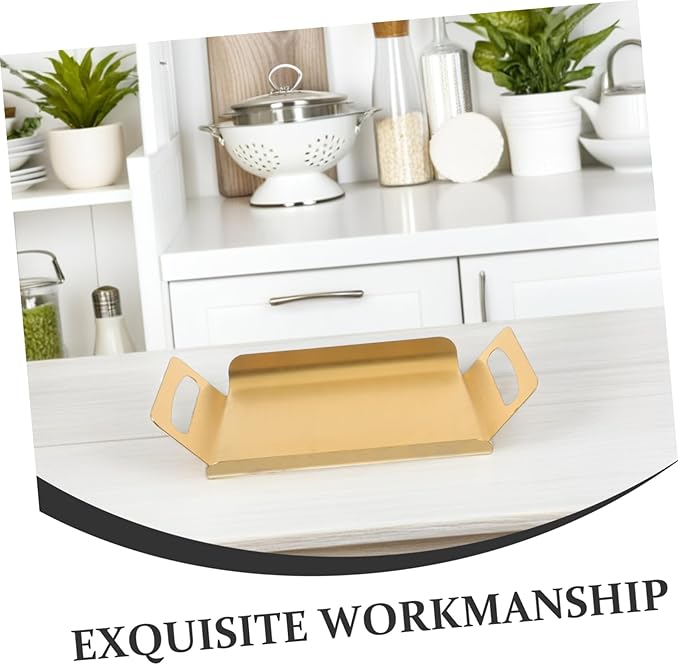 Garneck Stainless Steel Cake Serving Tray Rectangular Portable Snack Tray for Buffet Tea Party Wedding