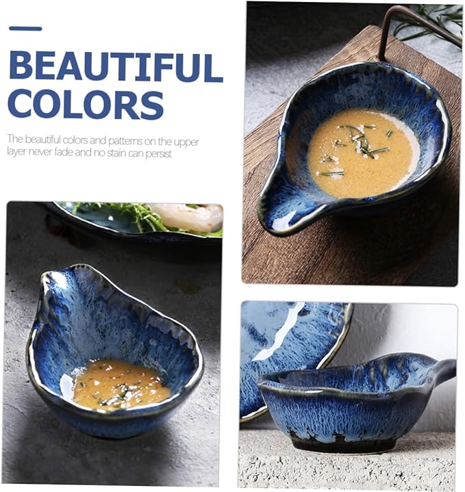Nordic Style Small Ceramic Snack Plates Set Glazed Dipping Bowls for Sauces and Seasonings Easy Clean Condiment Dishes for Appetizers and Parties