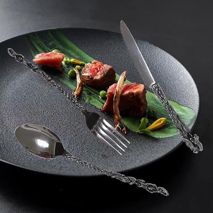 Stainless Steel Flatware Tableware Modern Look Great Gifts For Halloween Easter and Christmas