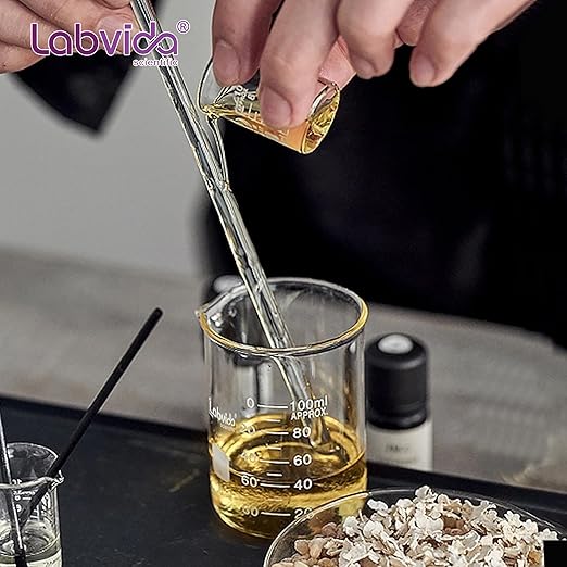 Upgrated 3 Size Low Form Beaker Set, 50ml 100ml 250ml, 3.3 Boro Glass Beakers with Printed Graduation, LVA017
