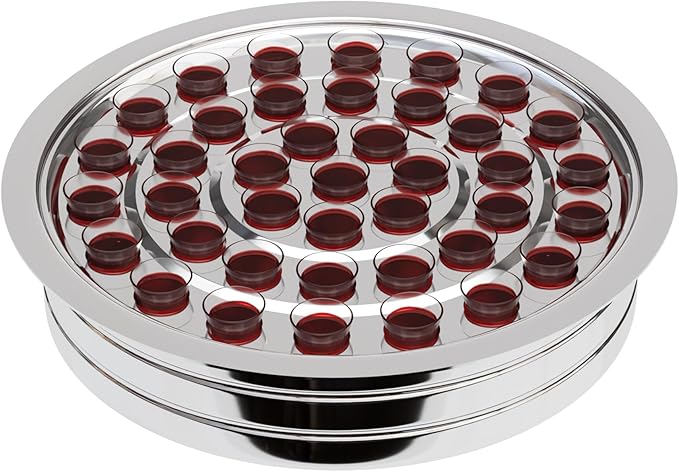 Communion Cup Tray for Churches Stainless Steel Holy Tray for 40 Cups Church Communion Supplies Ware