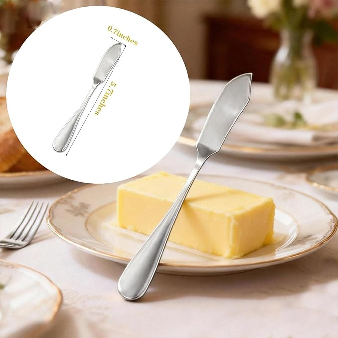 8 Pcs Stainless Steel Serving Utensil Large Spoons Forks Tongs, Ice Suger Tongs, Cake Server，Butter Knife for Hostess Buffet Catering Banquet Party，Silver