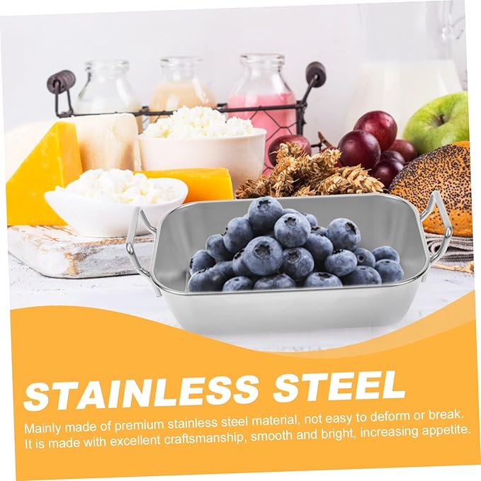 Cabilock Stainless Basket Serving Tray French Fries Holder Snack Plate BBQ Tray Family Party Accessory