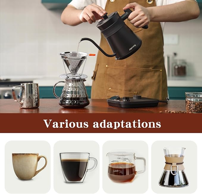 Stainless Steel Pour Over Coffee Dripper with 800 Mesh Steel Screen, Reusable Drip Coffee Pour Over Filter