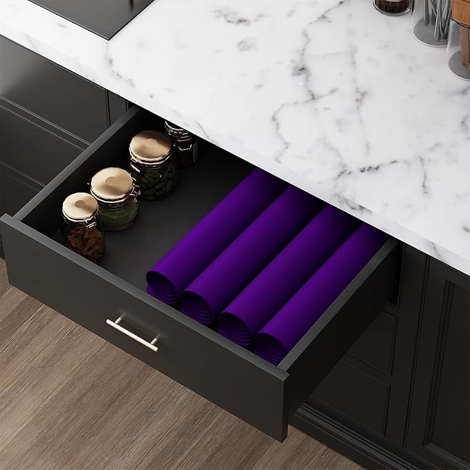 Silicone Counter Mat 40x60cm 2 Pack - High-Temp Resistant, Non-Slip Waterproof Pad for Kitchen Countertops, Sink & Stove (Purple)