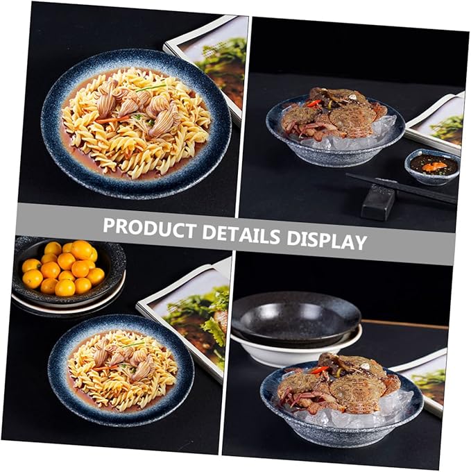 Japanese Style Soup Plate Home Ceramic Plates Multifunctional Bowl for Pasta Noodles Salad Breakfast Dinner Western Restaurant